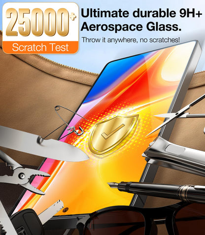 TORRAS Top-Notch Aerospace Glass for Samsung Galaxy S24 Ultra Screen Protector [12Ft Military-Grade Shatterproof] Anti-Scratch Tempered Glass Full Coverage Fit Screen Protector S24 Ultra 6.8" 2-Pack