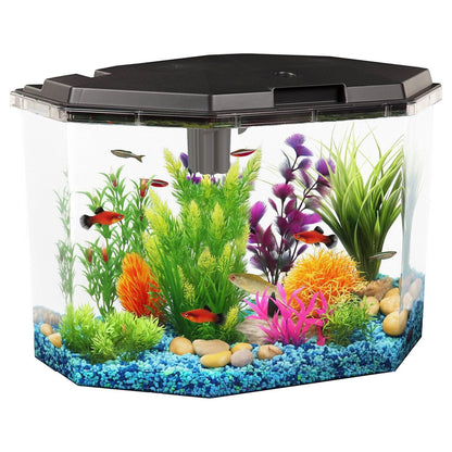 Koller Products 6.5-Gallon Aquarium Kit with Power Filter and LED Lighting, (AP650)