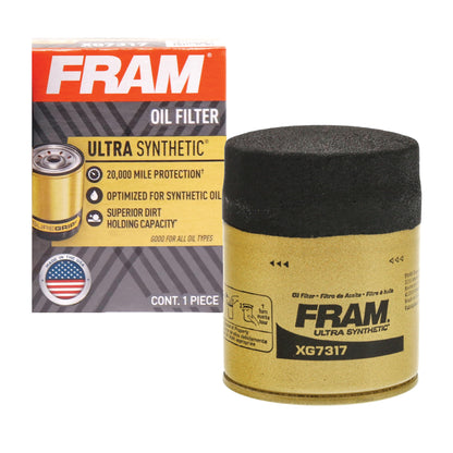 FRAM Ultra Synthetic XG7317 20K Mile Change Automotive Replacement Engine Oil Filter for Synthetic Oil Changes, Premium Vehicle Engine Protection Oil Filter for Select Vehicle Model Years