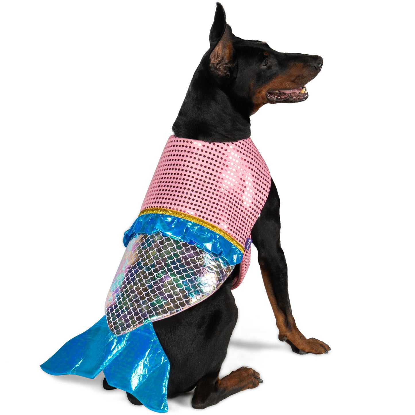 cyeollo Dog Costumes for Large Dogs Sparkly Mermaid Cosplay Clothes Pet Costme Birthday Party Outfit Dog Halloween Costumes Size XL