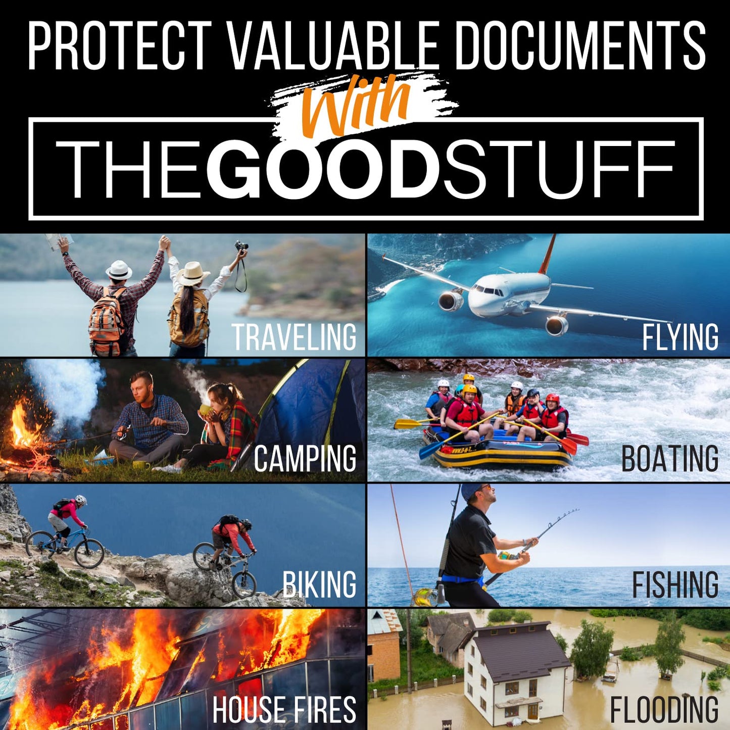 Fireproof Money Bag for Cash (10" x 13") – Waterproof Document Holder with Zipper, Protects Important Papers, Passports & Valuables from Fire & Water – Secure Storage for Home, Office & Travel