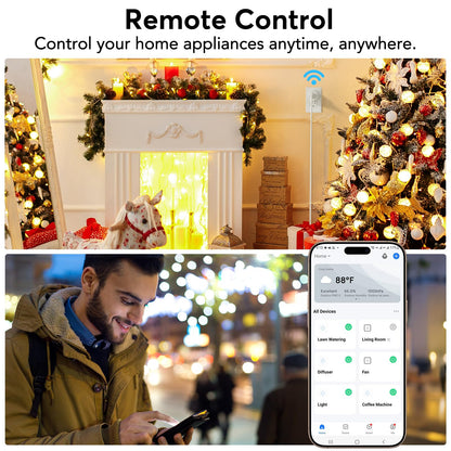 EIGHTREE Smart Plug, Smart Home WiFi Outlet Works with Alexa & Google Home, Smart Socket with Remote Control & Timer Function, 2.4GHz WiFi Only, 4 Packs