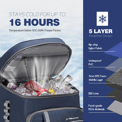 Maelstrom Cooler Backpack,50 Can Backpack Cooler Leakproof,Insulated Soft Cooler Bag,Camping Cooler,Beach Cooler,Ice Chest Backpack,Lightweight Travel Cooler Lunch Backpack for Hiking,Shopping,Blue