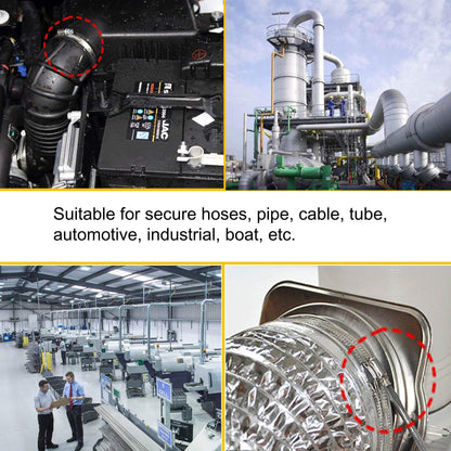 EesTeck 4" (Diameter) Adjustable 304 Stainless Steel Duct Clamps Hose Clamp Pipe Clamp Air Ducting Clamp worm drive hose clamps (4Pcs, 91mm-114mm)