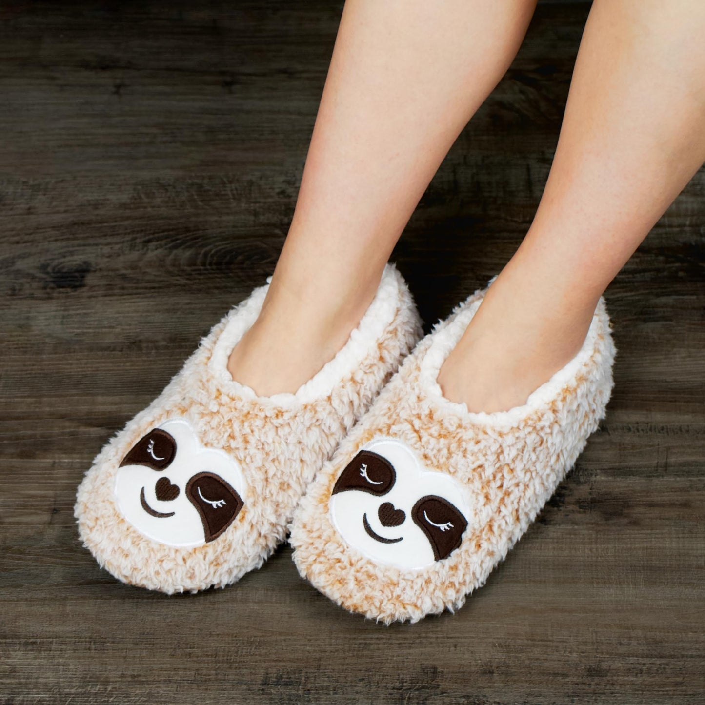 cosyone1997 Cute Slippers for Women Toddler Kids Girls Boys Teens, Fuzzy Bedroom Shoes Indoor, Soft Cozy Fluffy House Sock, Unique Funny Christmas Gifts for Mom Animal Lovers, Tan Sloth Size 7-8