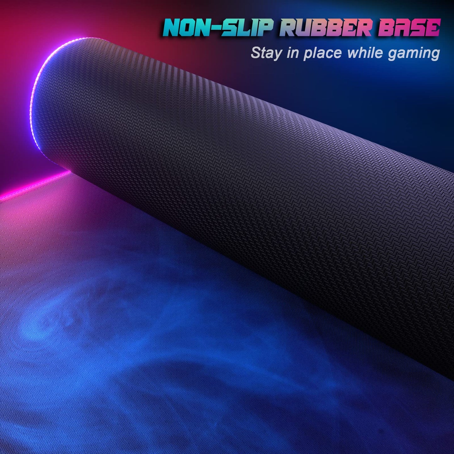 ITNRSIIET RGB Gaming Mouse Pad, Full Desk XL Extended Large Gaming Mousepad, 12 Lighting Modes, 30% Thicker, Big LED Desk Mat for Keyboard Computer Men Gamers Esports Pros, 32" x 12", Colorful Smoke