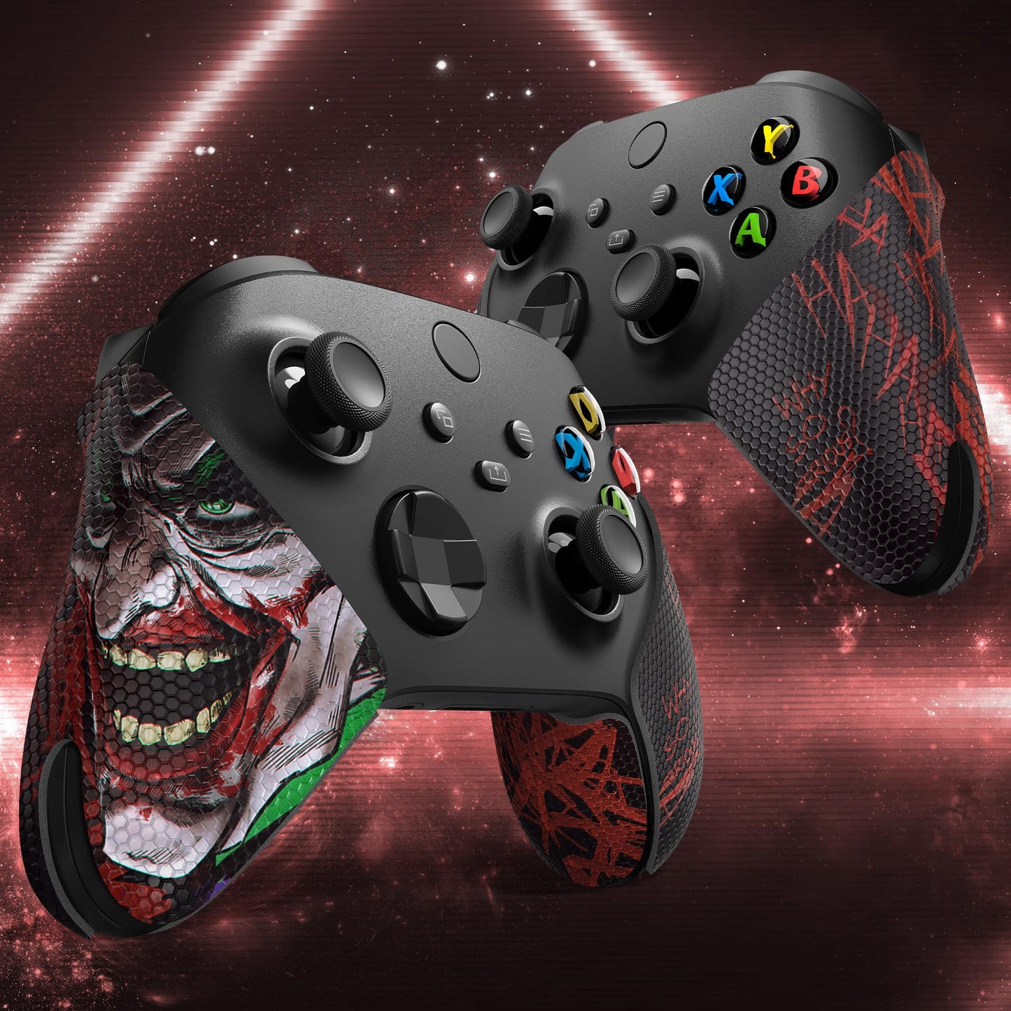 eXtremeRate PlayVital Anti-Skid Sweat-Absorbent Controller Grip for Xbox Core Wireless Controller, Professional Textured Soft Rubber Pads Handle Grips for Xbox Series X/S Controller - Clown Hahaha