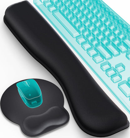 Everlasting Comfort Ergonomic Mouse Pad and Keyboard Wrist Rest for Computer Keyboard – Memory Foam Mouse Pad Set with Wrist Support for Comfort, Extended Typing Sessions