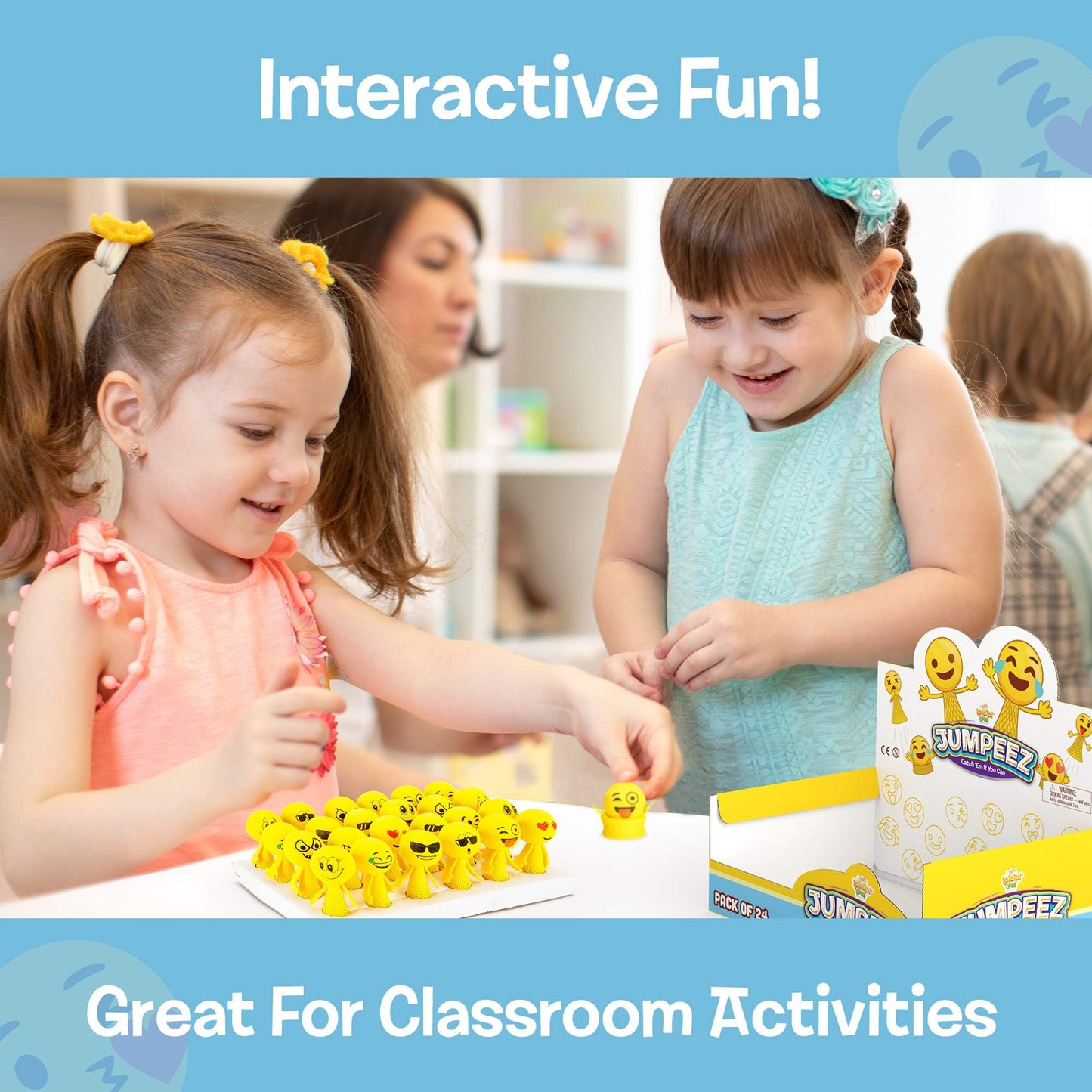 IPIDIPI TOYS Jumpeez Emoji Rocket Poppers – 24-Pack Spring Launcher Toys for Kids – Ideal Birthday Party Favors, Goodie Bag Stuffers, School Prizes, Classroom Rewards for Boys & Girls