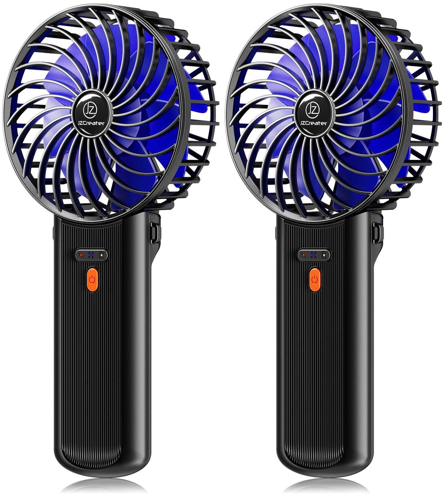 JZCreater 2Pack Mini Handheld Fan,Portable Hand Held Fan, 15H Cooling, Quiet 4 Speed, USB Rechargeable Battery Operated Desk Fan, Small Electric Fan for Travel Outdoor Home Office Makeup, Black 02