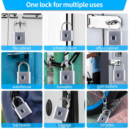KENRONE Fingerprint Padlock, Portable USB Charging with Reset Key, Smart Padlock Quick Unlock, Waterproof and Rustproof, Padlocks for School Locker, Warehouses, Gym, Homes, Office Cabinets