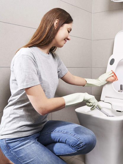 LANON wahoo Skin-Friendly Cleaning Gloves, Dishwashing Kitchen Gloves with Cotton Flocked Liner, Reusable, Non-Slip, Canary Green, Medium