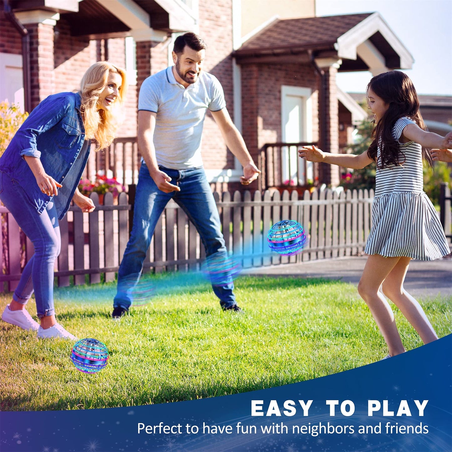 LEMATRIX 2024 Flying Orb Ball Toy, Hover Ball Boomerang Fly Fidget Spinner, Cool Toys Gifts for 6 7 8 9 10 11 12+ Years Old boy Girls Teens, Hand Mini Drone Cosmic Globe, Indoor Outdoor Toys(Blue)