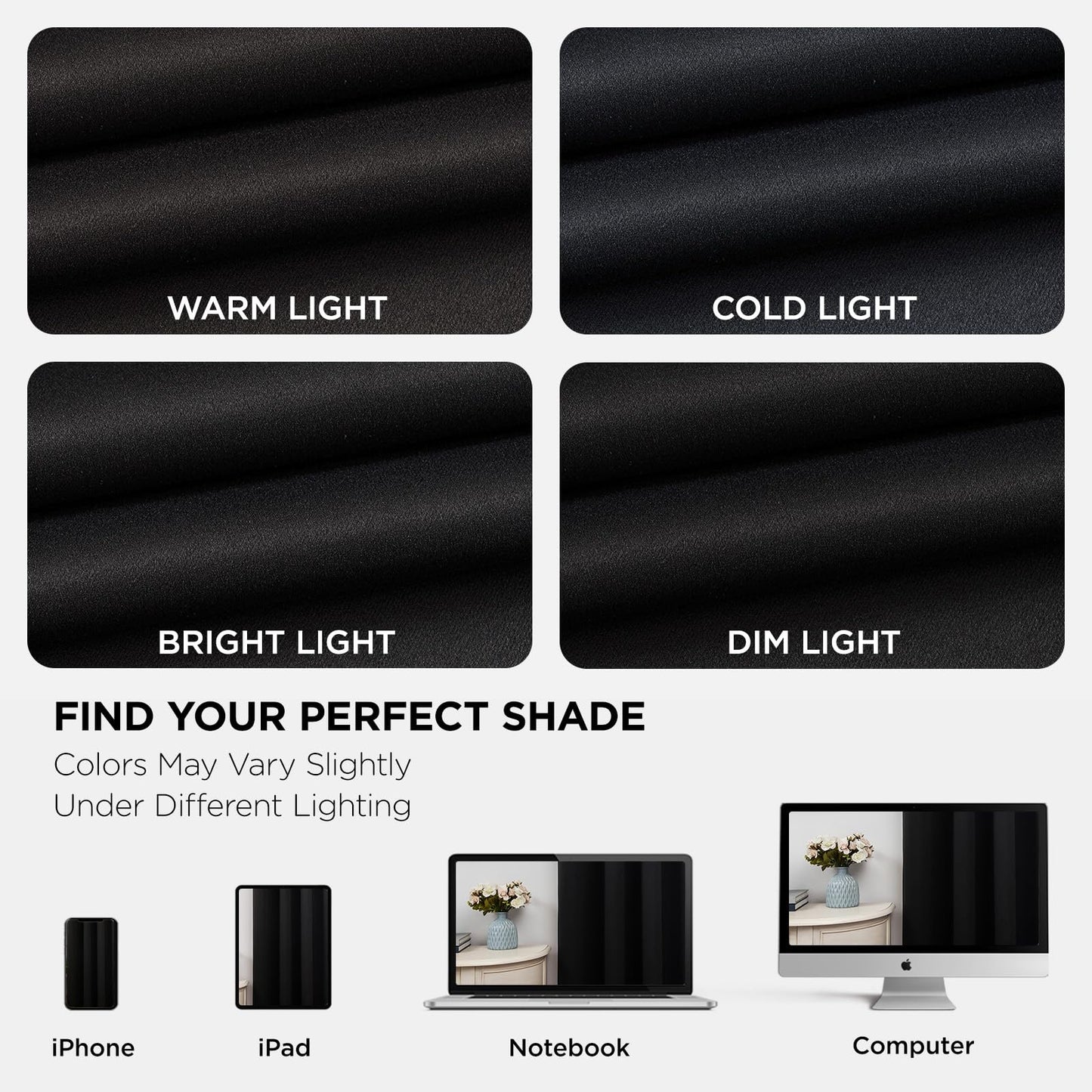 Joydeco 84 Inch Blackout Curtains for Bedroom - Thermal Insulated Room Darkening Light Blocking Curtains with Grommets, Noise Reducing & Wrinkle-Free Drapes for Living Room Windows, 2 Panels