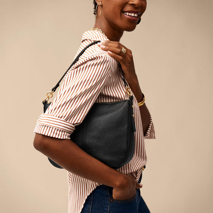 Fossil Women's Jolie Leather Crossbody Purse Handbag, Black (Model: ZB7716001)