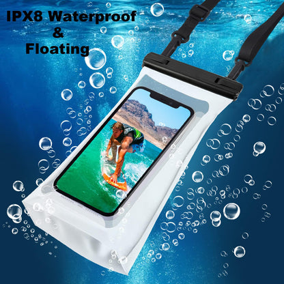 Large Capacity Waterproof Phone Pouch Floating, Waterproof Bag Case for iPhone 15 14 Pro Max 13 12 11 X XR 8 Plus Samsung Up to 6.9'', IPX8 Water Proof Phone Dry Bag for Boating Swimming Kayaking
