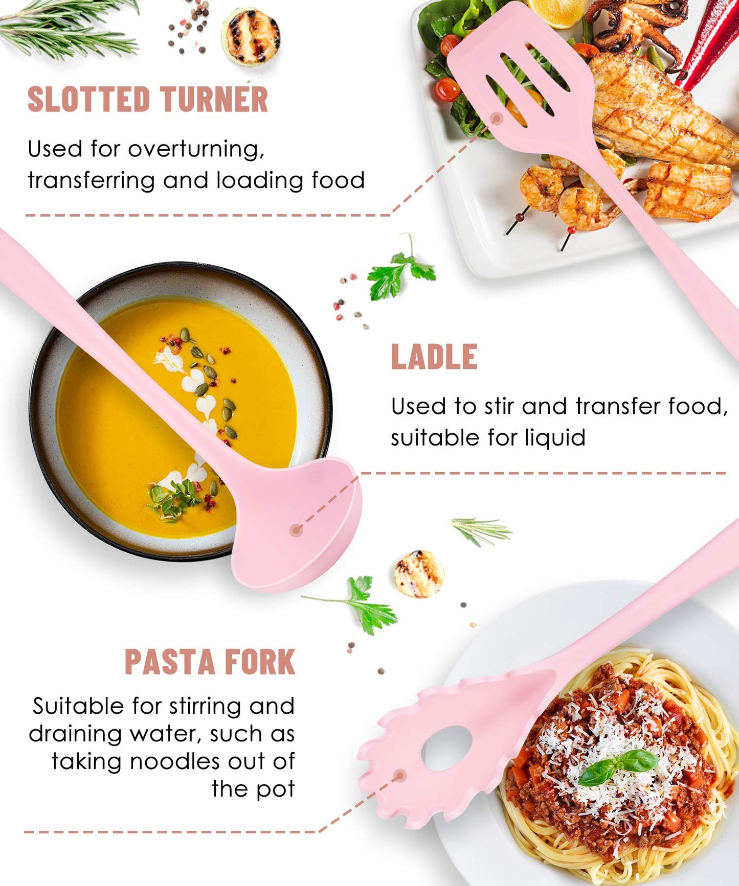 Kitchen Utensils Set-12 Pieces Silicone Cooking Utensils Set (Dishwasher Safe) 392°F Heat Resistant Spatula Set, Nonstick Cookware