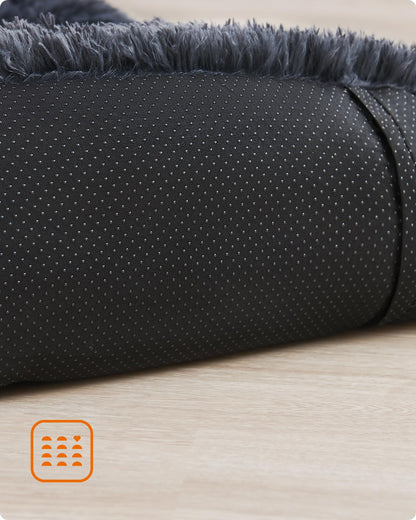 Feandrea FluffyHug Dog Sofa Bed, Pet Bed, Dog Sofa Cover, Calming Dog Bed, M, for Small and Medium Dogs, 80 x 75 x 16 cm, Dark Grey PGW221G02