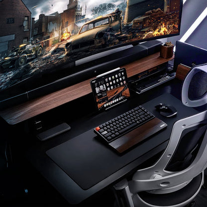 ETZ Large Gaming Mouse Pad 31.5 x 11.8 × 0.12 in,with Stitched Edges,Extended Mousepad,Durable Non-Slip Natural Rubber Base,Washable Keyboard Pad, (Black Mouse Pad (80 * 30)-XIU)