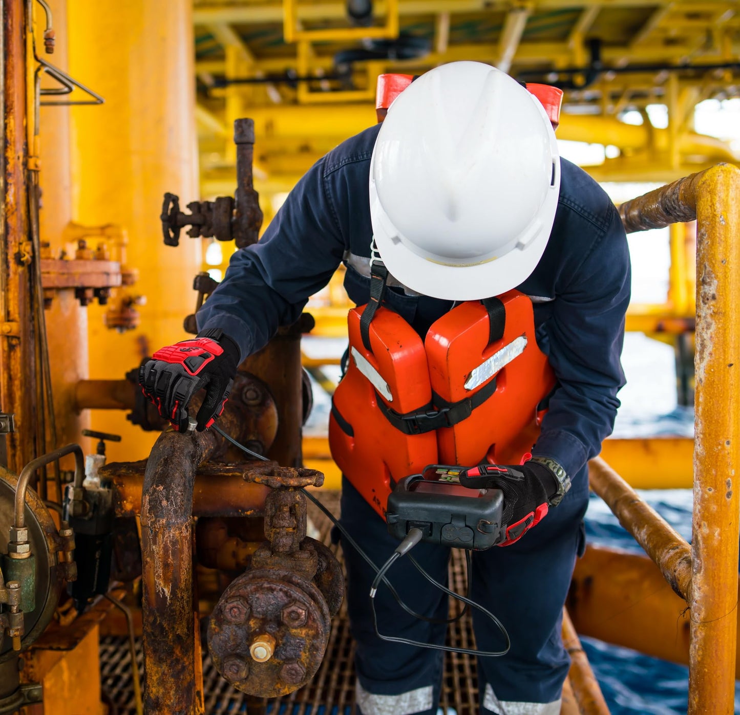 DULFINE Impact-Resistant Work Gloves Men, Heavy Duty Mechanic Gloves,Touch Screen,Ideal for Construction,Forestry, Oil Rig Drilling,Mechanic