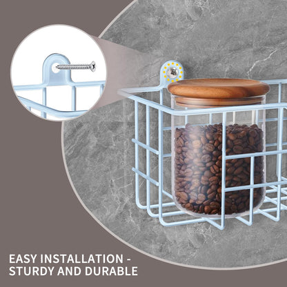 Spice Rack Organizer Wall Mount, Spice Organization Storage Shelf for Cabinet Door, 2 Packs Wall Spice Rack Saving Space for Kitchen, Black