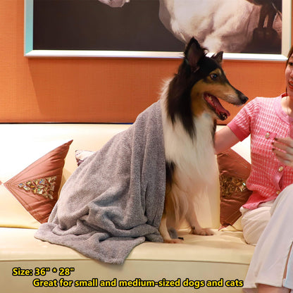 Dogvingpk Dog Towels for Drying Dogs Super Absorbent Soft Microfiber Pet Bath Grooming Towel for Dogs Cats and Other Pets (M-36" * 28", Grey )