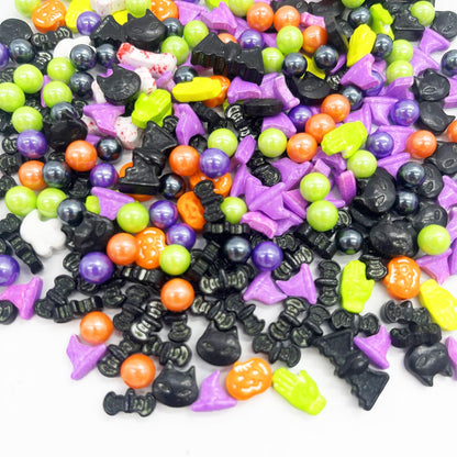 Green Purple Sprinkles Skull Bat Sprinkle Cake Cupcake Toppers Cookie Dessert Decorations 3.2oz
