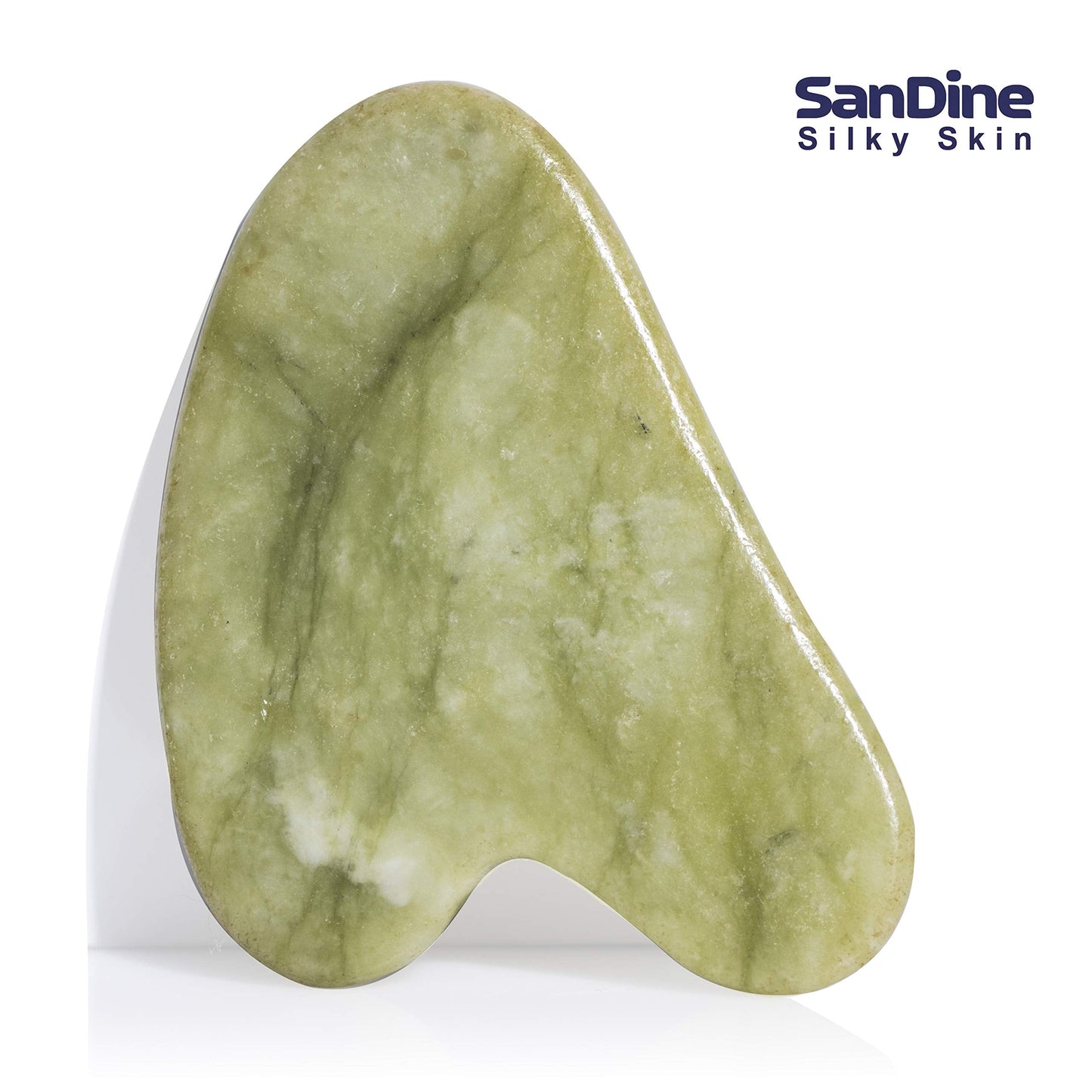 Guasha Scraping Massage Tool – Jade Gua Sha Board - Traditional Scraper Tool for Anti-Aging - Natural Stone Aventurine Guasha - For Silky Smooth and Beautiful Skin - By Sandine