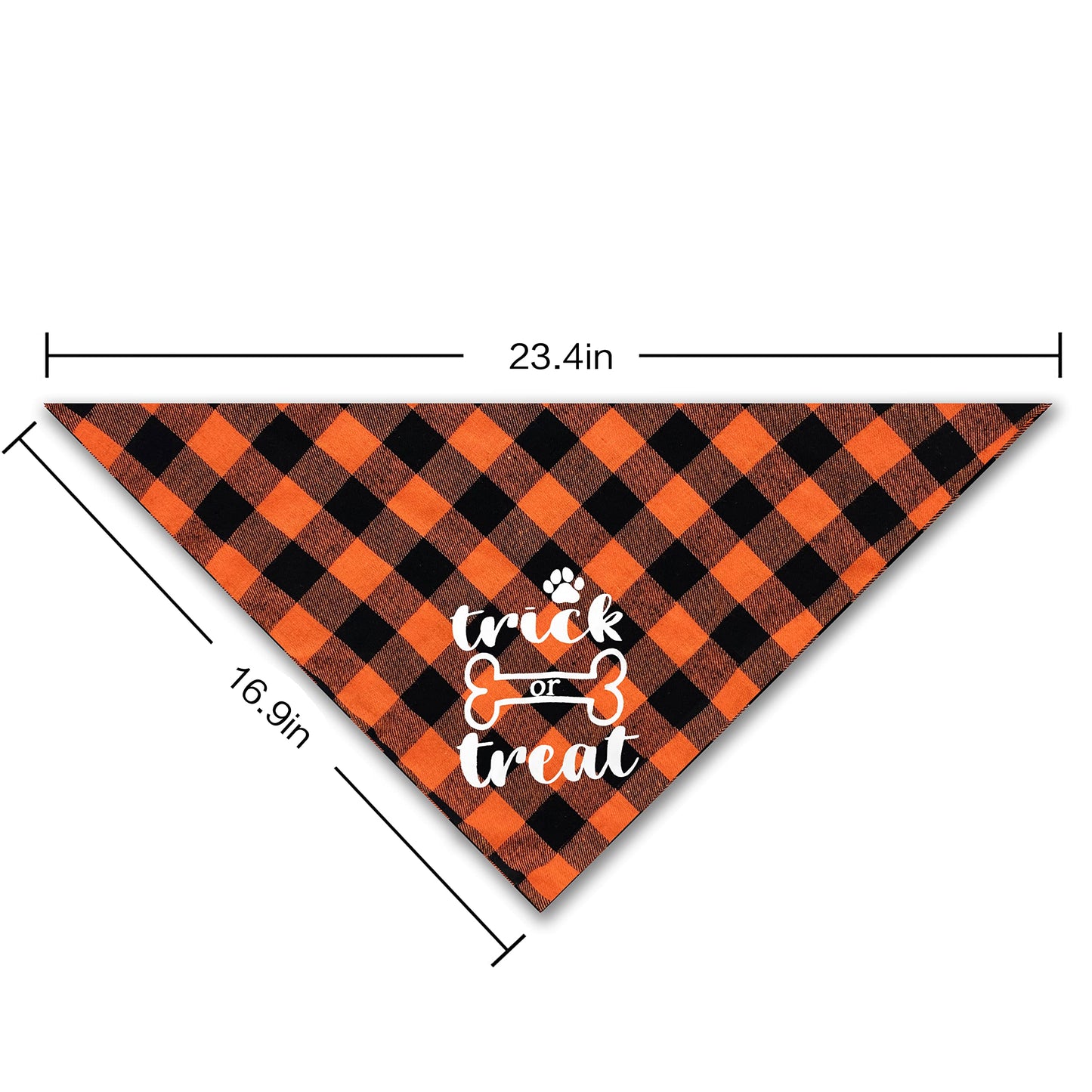 Halloween Dog Bandana, 2 Pack Holiday Cat Buffalo Halloween bib for Small Medium Large Dogs Pets Puppies (Small)