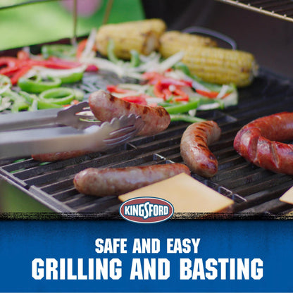 Kingsford Stainless Steel 3-Piece BBQ Tool Set | Tongs, Basting Brush, Spatula | Rust-Resistant Grilling Tools