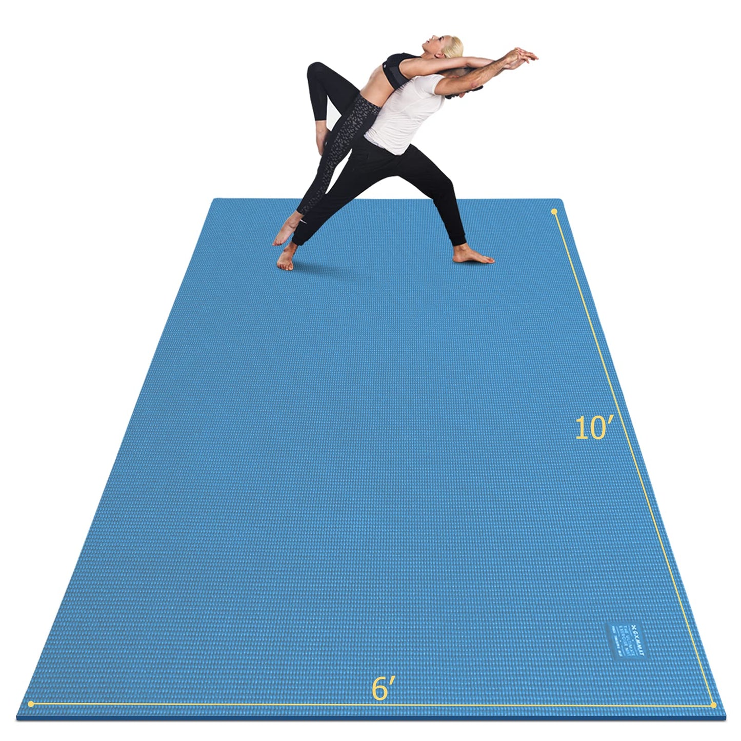 GXMMAT Large Yoga Mat 12'x6'/10'x6'/6'x8'(7mm), Extra Thick Workout Mats for Home Gym Flooring, Ultra Comfortable Non-Slip Quick Resilient Barefoot Wide Exercise Mat for Pilates, Stretching,Meditation