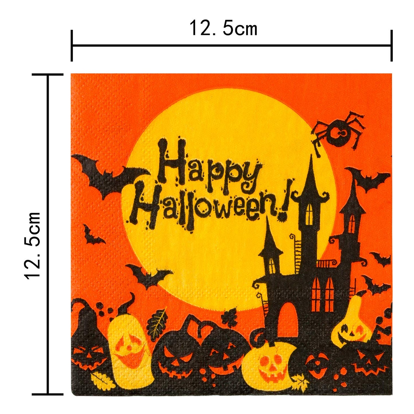 Elcoho 150 Pieces Halloween Disposable Beverage Paper Napkins Frightfully Fancy Cocktail Napkins with 2 Layers, 5 by 5 inches