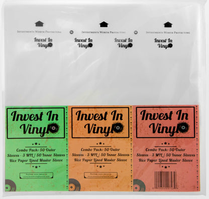 100 LP Sleeves Combo Pack - 50 Outer & 50 Inner Sleeves for 12" Vinyl Records - Protect Your Collection - Invest In Vinyl