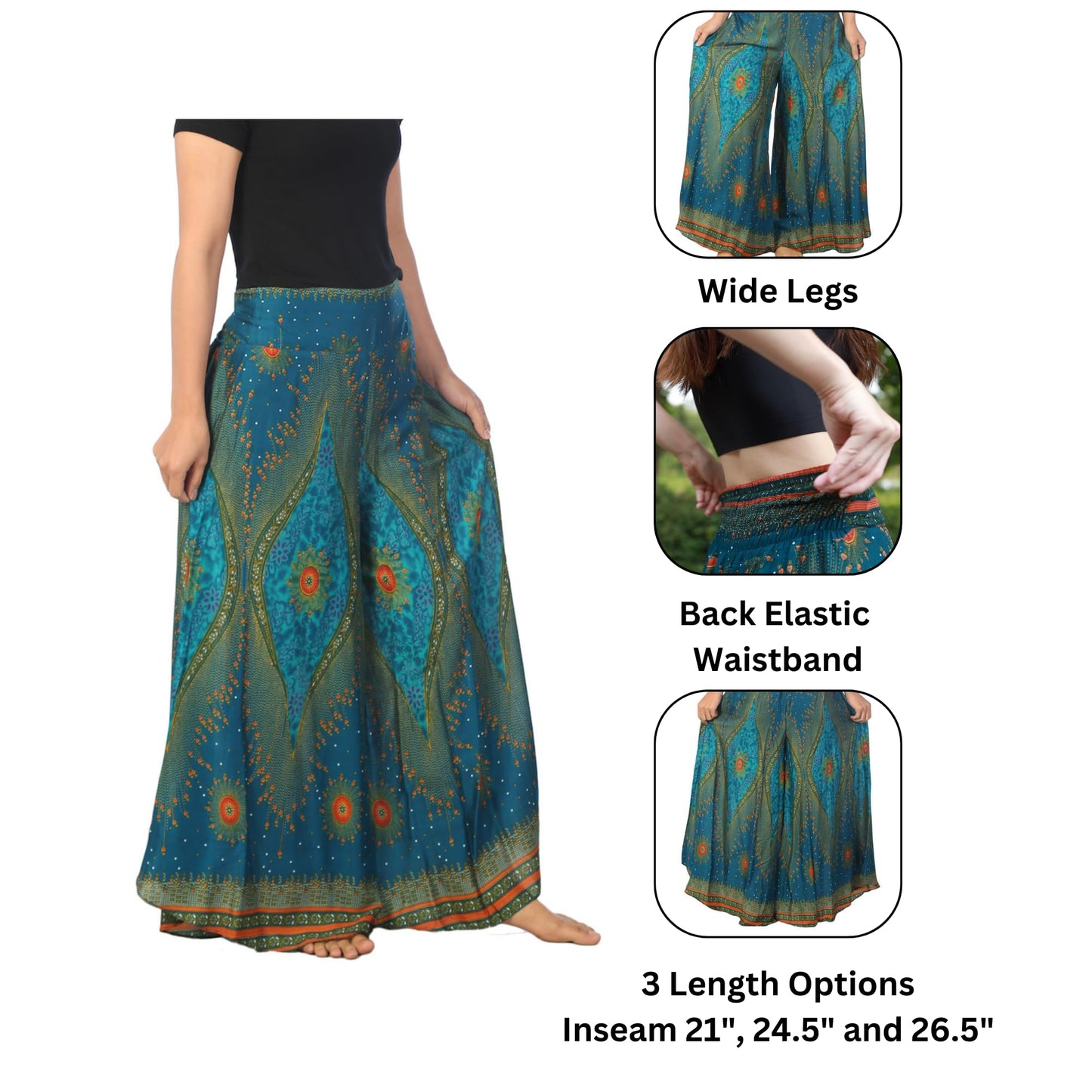 Lannaclothesdesign Womens Lounge Palazzo Pants Wide Legs S M L XL Sizes