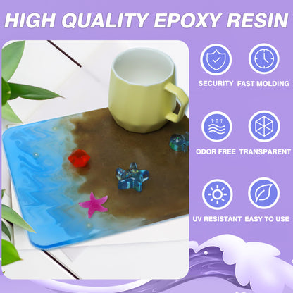 32OZ Crystal Clear Epoxy Resin, Resin Epoxy Desktop, No Yellowing & No Bubbles, Self Leveling 1:1 Mix for DIY Jewelry, Art Casting Resin Epoxy Kit