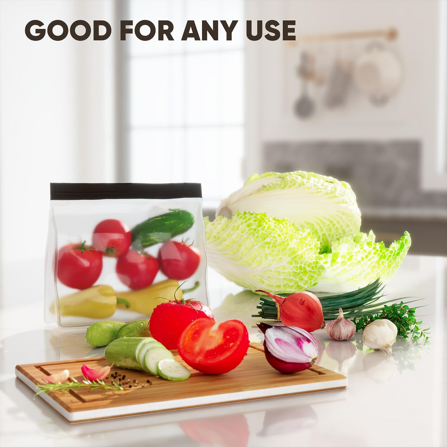 BERLINZO Large Reusable Ice Storage Bag - Freezer Safe Leak Proof Silicone and Plastic-Free Lunch Bag for Ice and Food Storage - BPA-Free XL Size