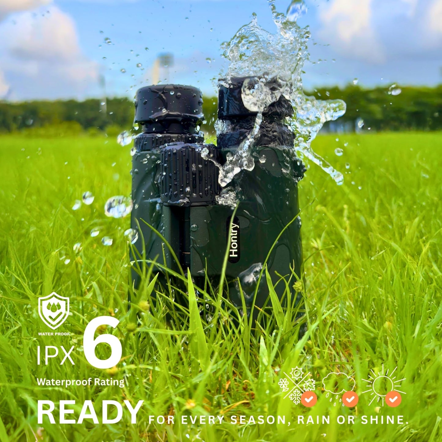 Hontry 8x42 Binoculars with IPX6 Waterproof Protection for Bird Watching, Hunting, Cruise Ship, Travel and Safari