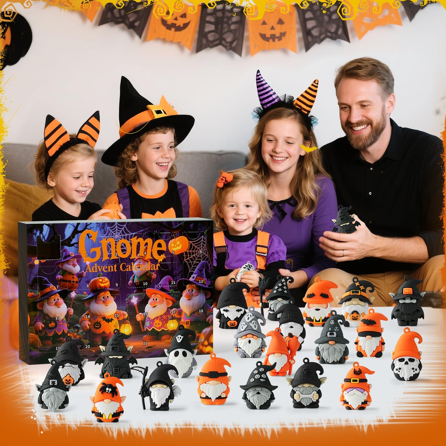 Gnome Advent Calendar 2025,Halloween Countdown Advent Calendar,Advent Calendar,with 24 Gnome Collectible Figures,Halloween Advent Calendars Gift kids Teen Adults