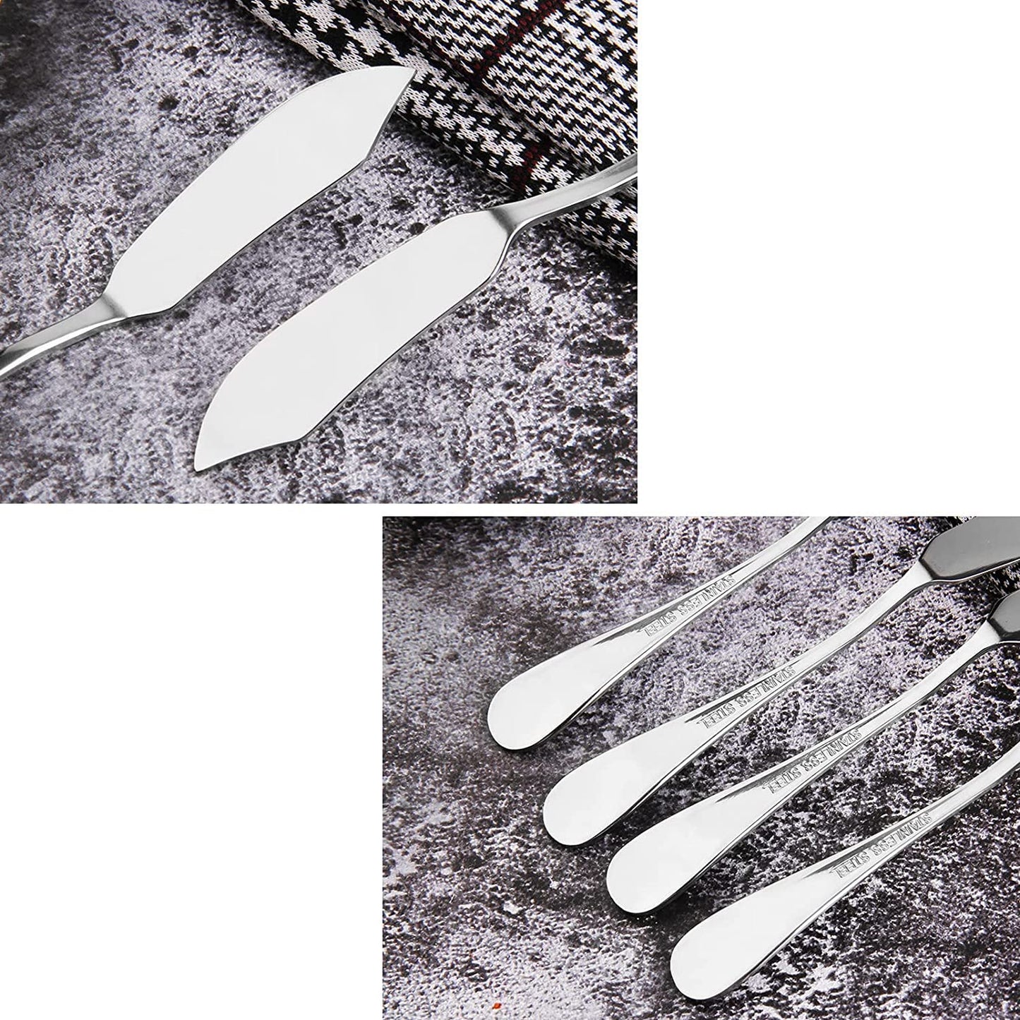 KINMINGZHU 8pcs Stainless Steel Butter Knife, Cheese/Butter Spreaders, Breakfast Spreads Knives,Cheese and Condiments