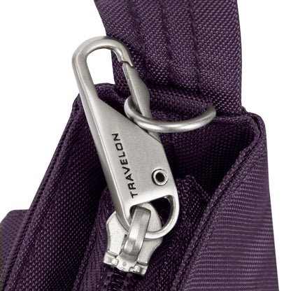 Travelon Anti-theft Classic Mini Shoulder Bag Sling Tote, Purple
