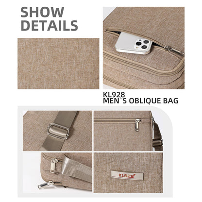 KL928 Men's Messenger Bag - Crossbody Shoulder Bags Travel Bag Man Purse Casual Sling Pack for Work Business (1401-2-Khaki)