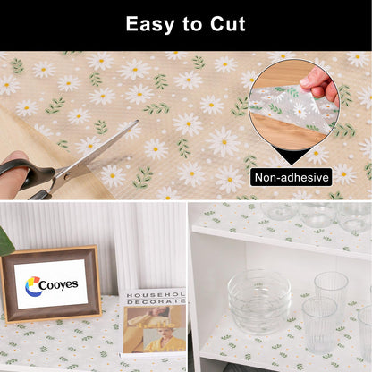 Cooyes Shelf Liner – Premium Non-Adhesive Cabinet & Drawer Liner for Kitchen – Waterproof Shelf Paper with Modern Pattern – Durable EVA Cabinet Mat – Easy to Cut