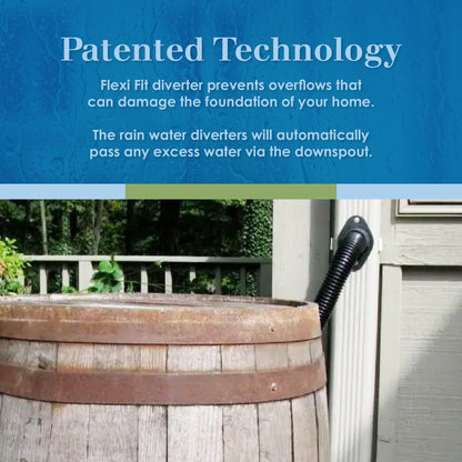 EarthMinded DIY Rain Barrel Diverter and Parts Kit - Water Collection System To Convert Containers into Rain Barrels - Catch Rain Water for Outdoor Chores - RBK-0001