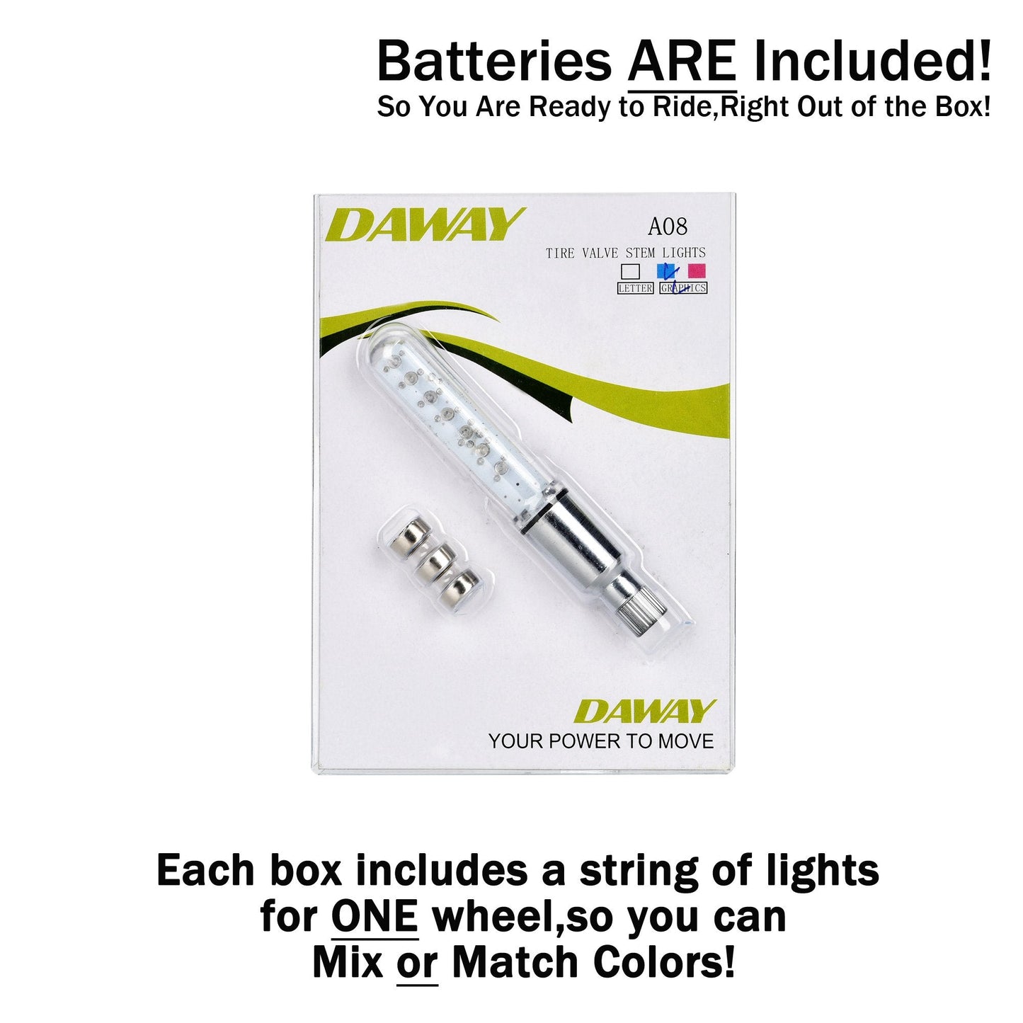 DAWAY A08 Bike Tire Valve Stem Light - LED Waterproof Bicycle Wheel Lights, Fun Mini Bycicle Accessory, for Burning Man, Christmas, Halloween, Thanksgiving, Birthday, 1 Pack, Pink Graphics