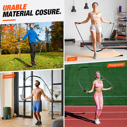 HOXWC Weighted Jump Rope, 2lb Heavy Duty Jump Rope for Fitness, Battle Rope for Fitness Training, Full Body Exercise at Home Gym for Men and Women, Strengthening Legs, Arms and Stabilizing Muscles