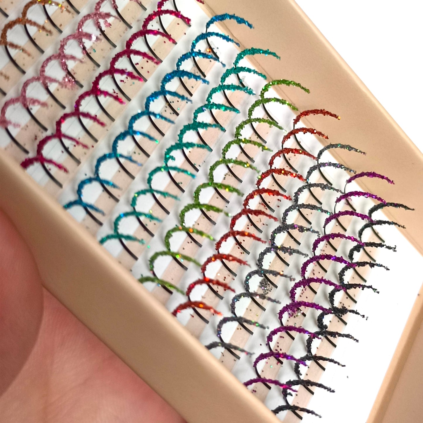 FQNing Glitter Lash Extensions Laser 12 Colors Individual Spikes Eyelash Extension Professional Supplies 15mm (Mix-12 Colors)