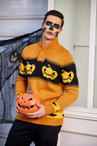 COOFANDY Mens Halloween Sweater Pumpkin Knitted Pullover Funny Winter Sweaters (Pumpkin XL)
