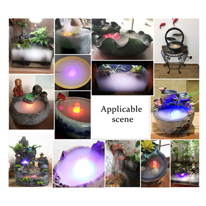Halloween Lights Mist Maker,Halloween fog Machine Ultrasonic Mist Water Pond Fogger 12 LED Red Yellow and Blue Light Flashes for Halloween Party Decorations and Rockery Fishtank Vase Birdbath Deco