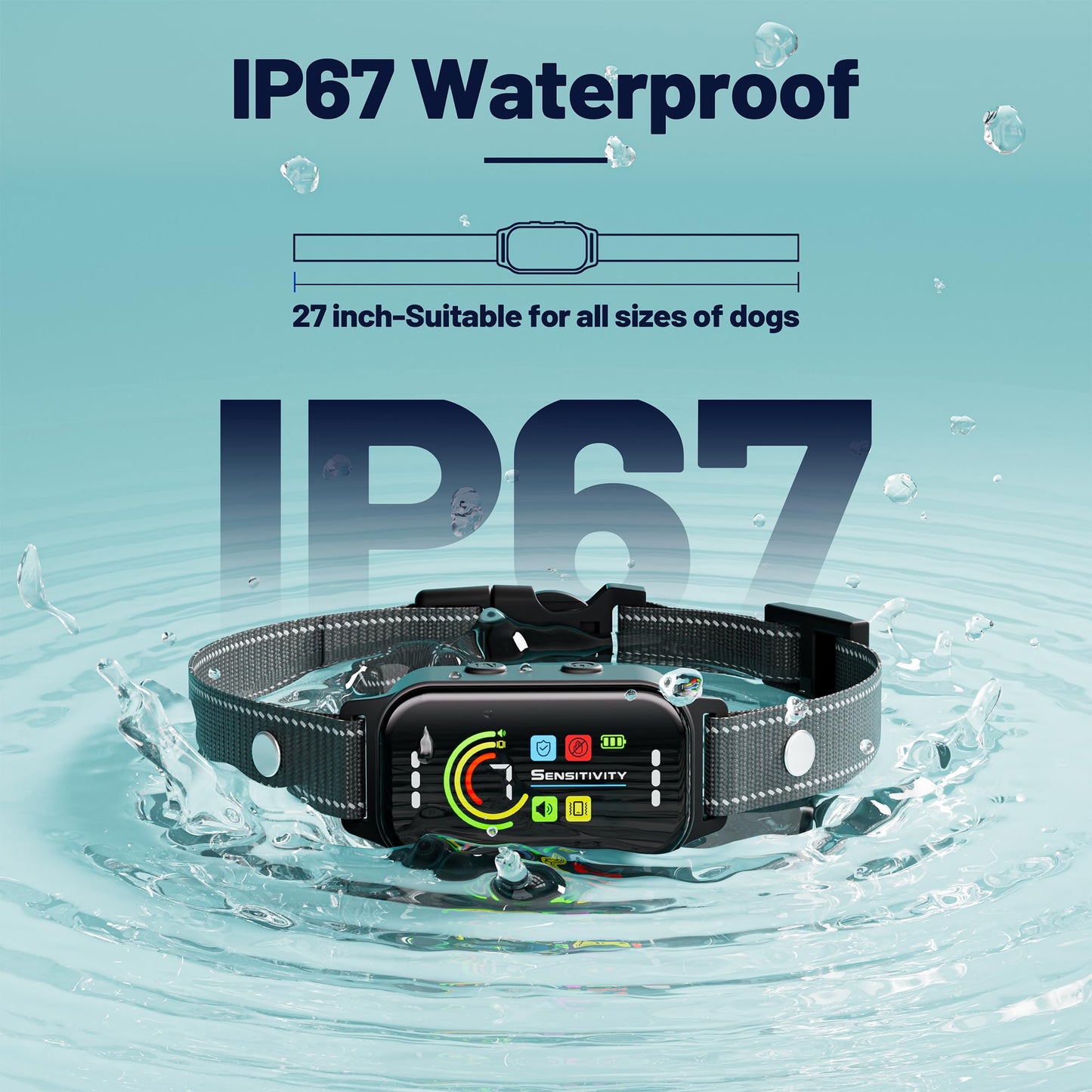 JEUJE Dog Bark Collar 2 Pack, Bark Collar for Large Medium Small Dogs, Rechargeable Smart Bark Collar, Anti Barking Training Collar with 7-Level Sensitivity + 5 Safety Modes Humane Training System