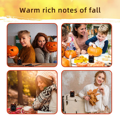Fall Candles Set, 4 Pack Candles for Home Scented Natural Soy Wax, Autumn Gifts Set for Women Men, Fall Fragrance of Spice/Vanilla Cupcake/Apple Wreath/Hello Fall